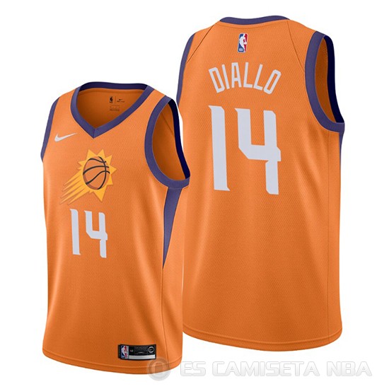 Camiseta Cheick Diallo #14 Phoenix Suns Statement Naranja - Haga un click en la imagen para cerrar